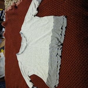 Derek Heart Plus Women's 2X 3/4 Sleeved Top Shirt Blouse Gray